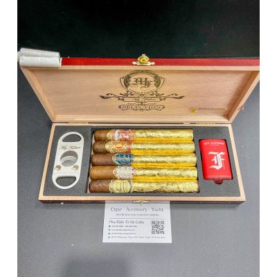 Xì gà My father Selection 5 Toro dát 24k hộp gỗ 5 điếu kèm khò cắt chính hãng