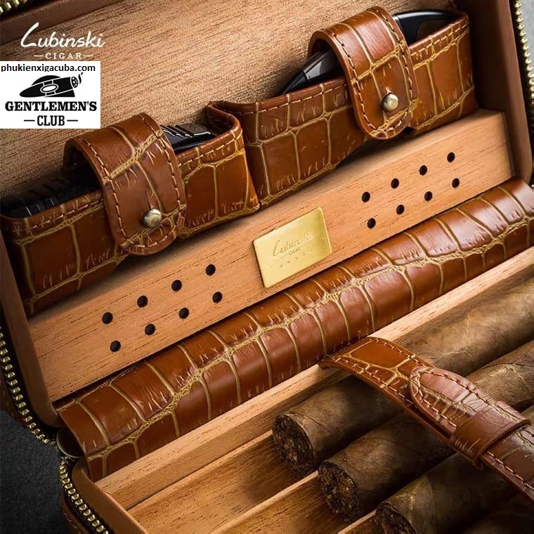Hộp giữ ẩm 4 điếu cigar Lubinski YJA-60007