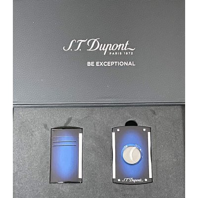 set phụ kiện cigar S.T. Dupont Maxijet xanh dương khò 20164N và cắt cigar 03413