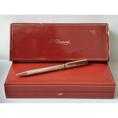 Bút Bi S.T. Dupont Stylo Gatsby Ball Point Pen Silver and Gold