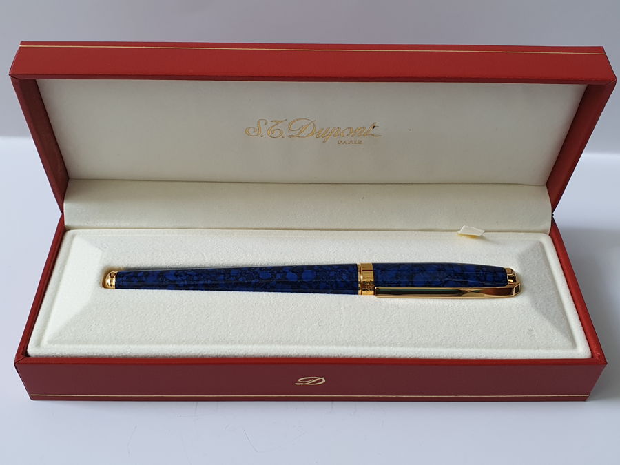 Bút bi S.T. Dupont Fidelio Ball Point Pen Blue Lacquer and Gold mua tại hồ chí minh