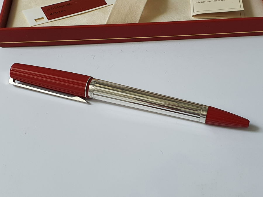 Bút bi St Dupont Saint Germain Pen Silver and Red mua tại sài gòn