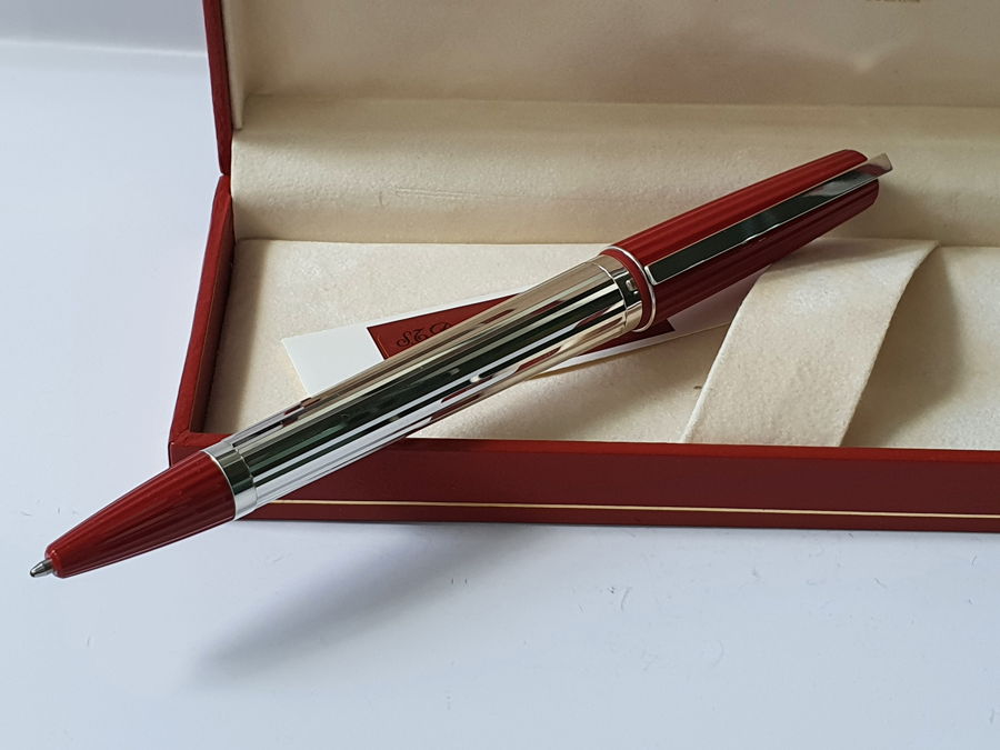 Bút bi St Dupont Saint Germain Pen Silver and Red mua tại hồ chí minh