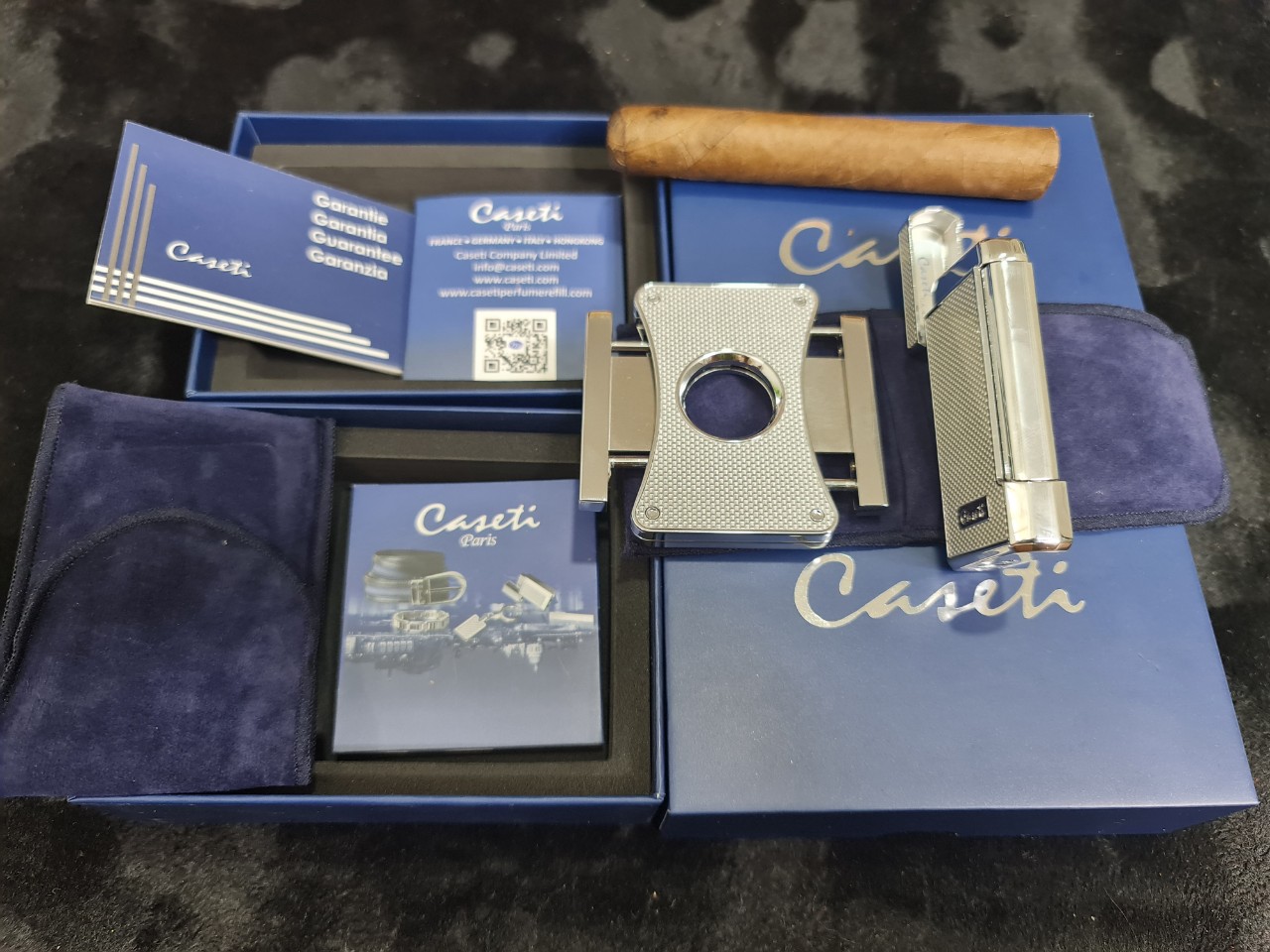 Set phụ kiện cigar Caseti 2 món khò cắt cao cấp