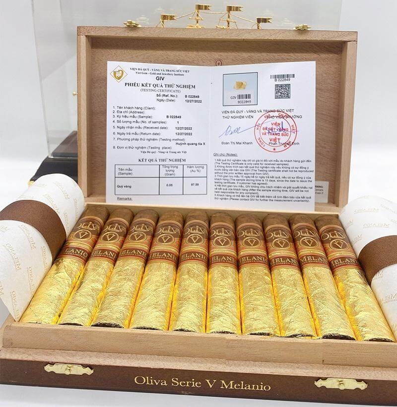 Xì gà Oliva V Melanio dát vàng 24k hà nội