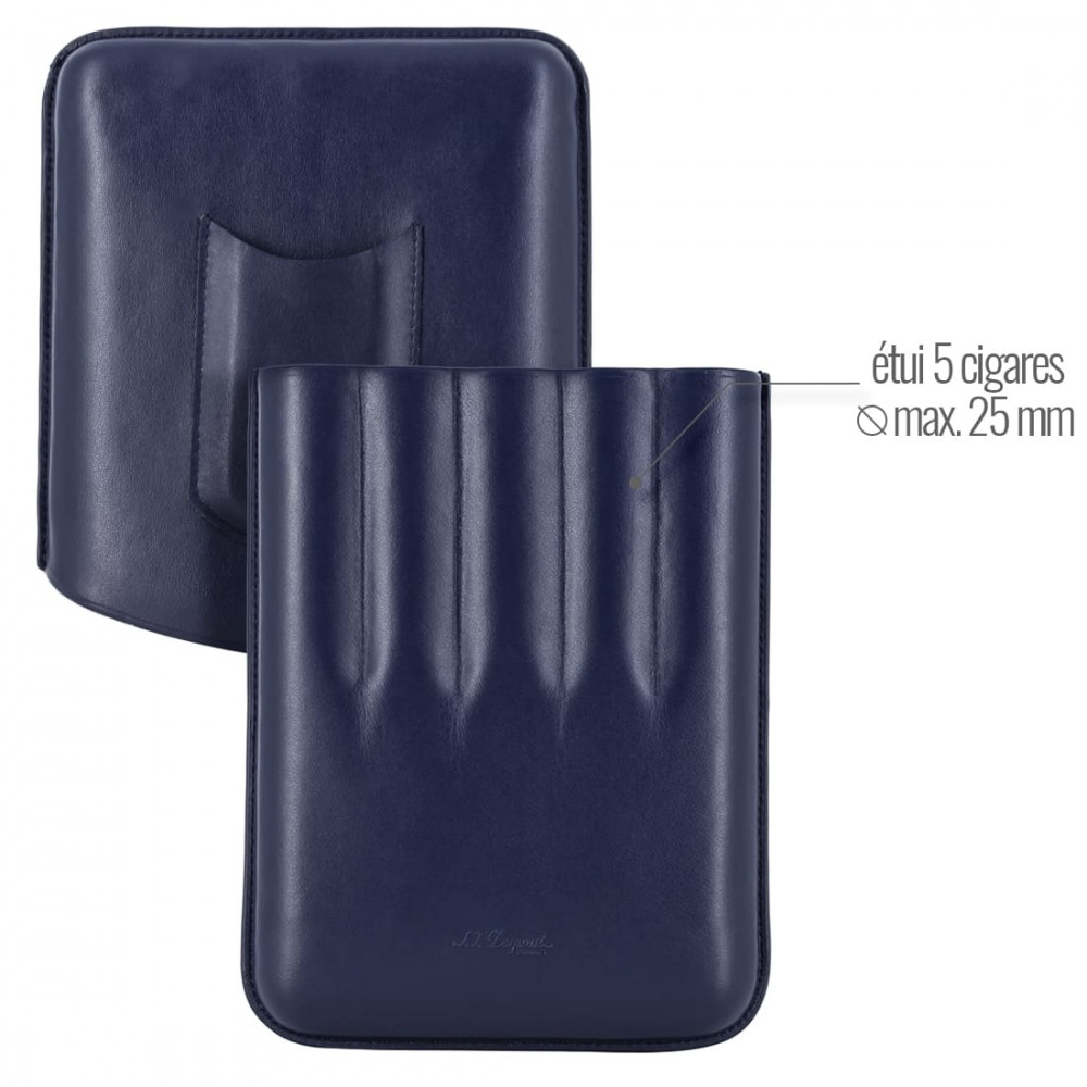 Bao da 3 điếu xì gà ST Dupont Atelier Triple Cigar Case Leather Blue hồ chí minh